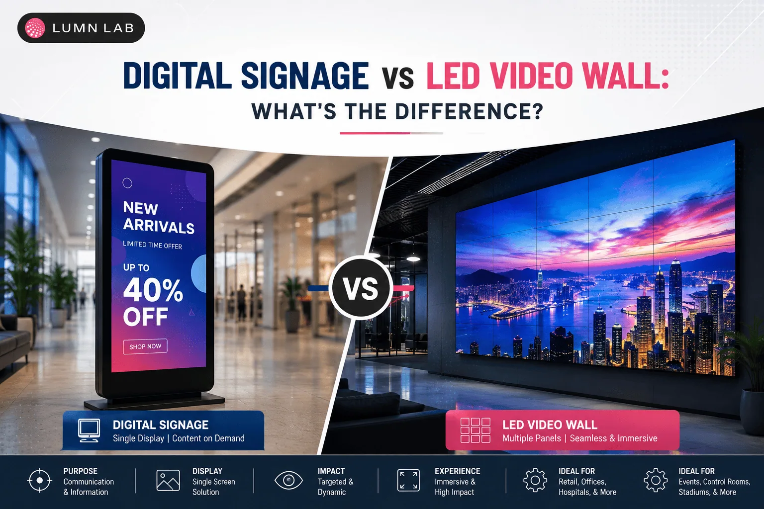 Digital Signage vs LED Video Wall: What’s the Difference?