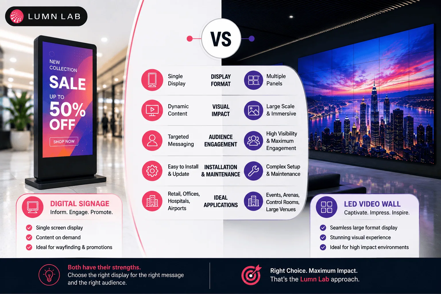 Digital Signage vs LED Video Wall: What's the Difference?