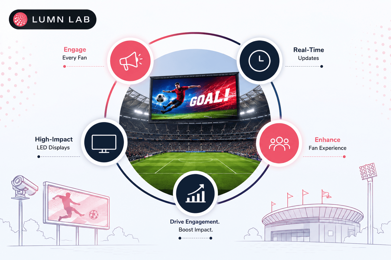 Digital signage for sports venues and stadiums