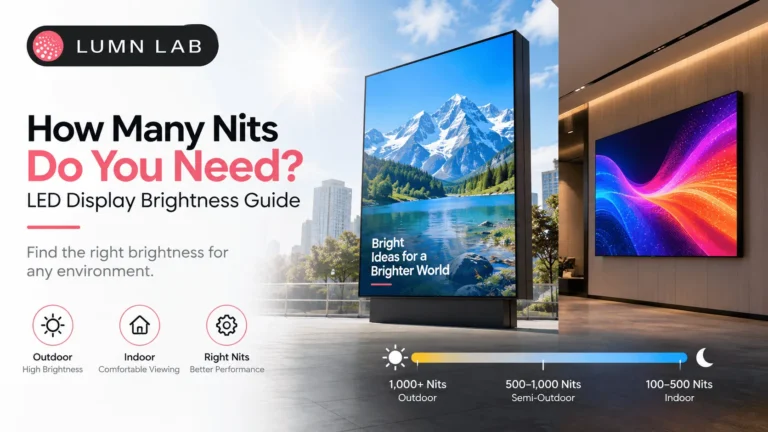 How many nits do you need for an LED display? Brightness guide comparing indoor, semi-outdoor, and outdoor LED displays.